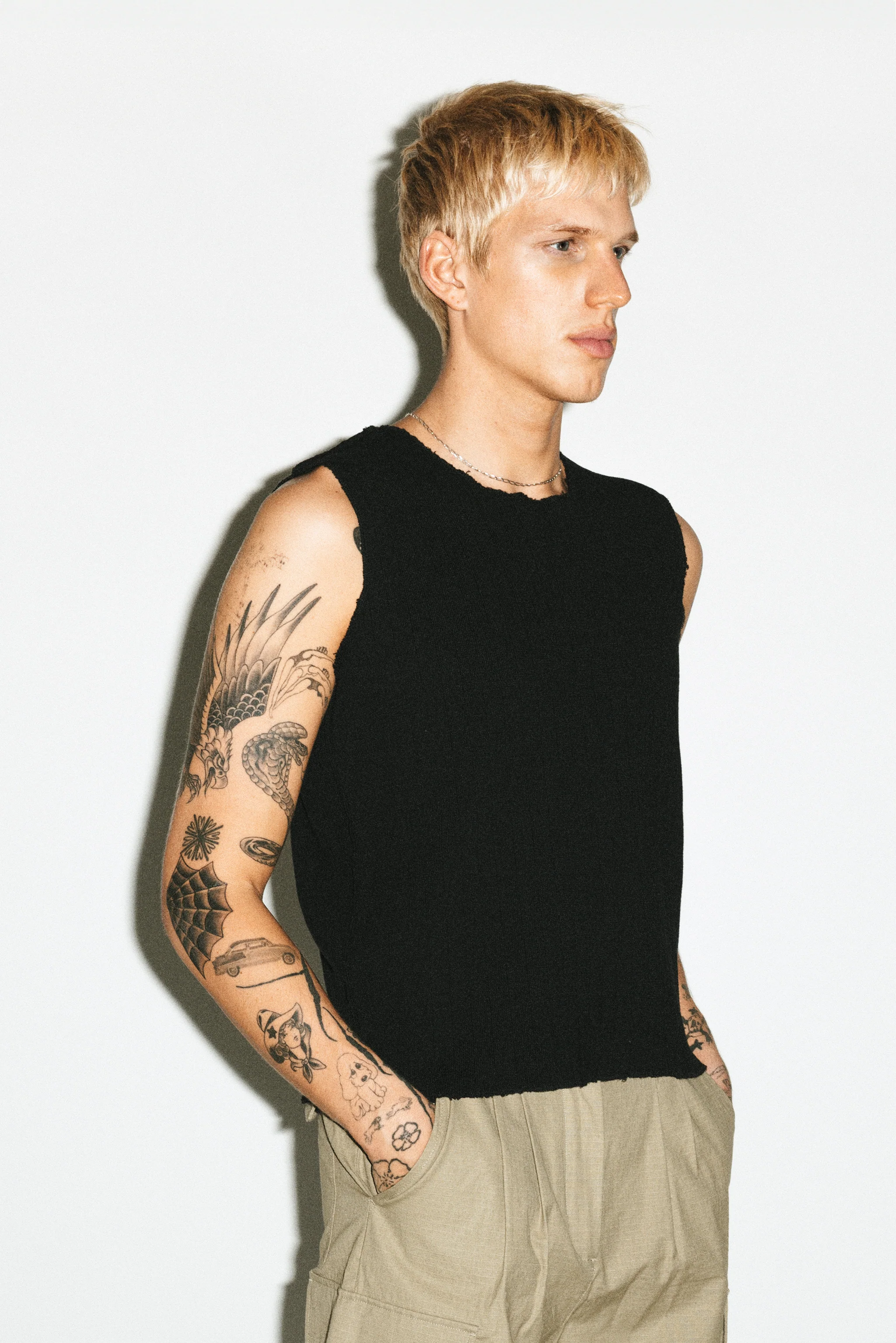 Camden Raw-Edge Muscle Tank  |  Black - Image 3