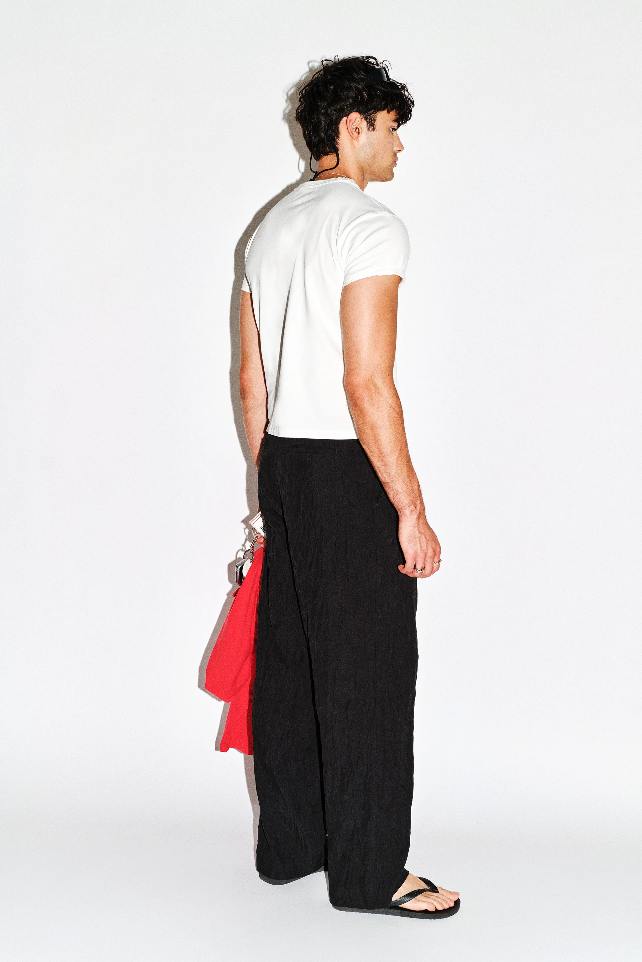 Dume Crushed Wide-Leg Pleated Trouser - Image 3
